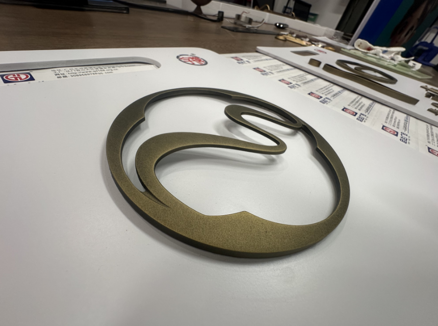 鋁字雕刻三維鏤空電鍍仿古銅字效果