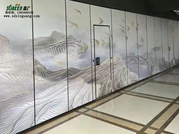 濰坊活動隔斷廠家酒店活動隔斷墻，展廳折疊推拉門，移動屏風(fēng)高隔